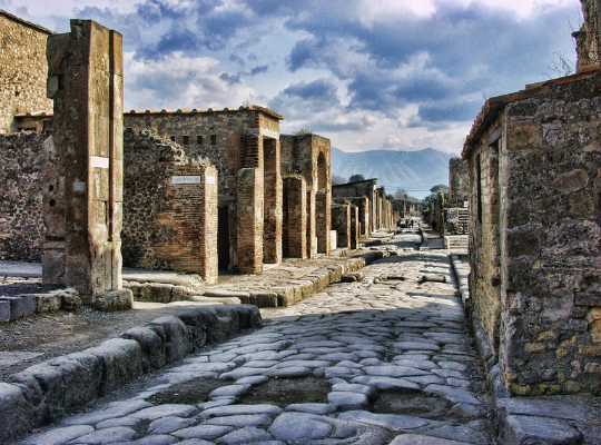 Pompeji i Italien är en speciell stad